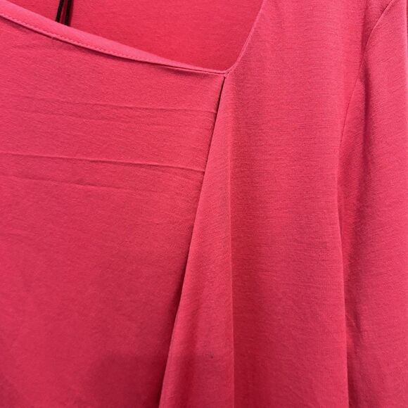 DG2 Pink Draped Long Sleeve Women Top 2X NWT Classic Minimalist - Picture 2 of 6